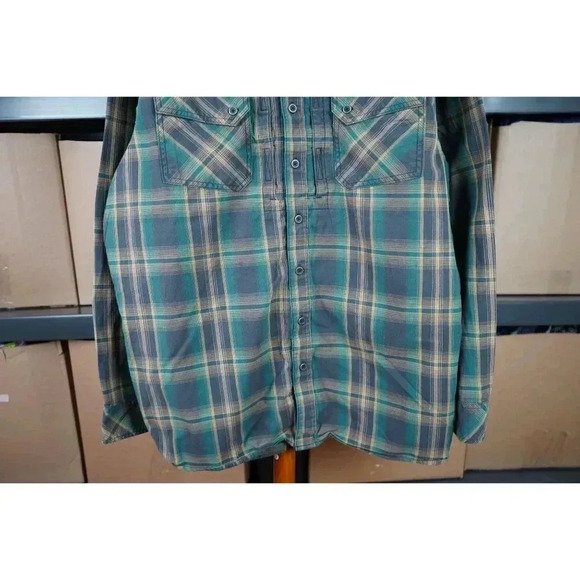 Flannel Shirt 5.11 Tactical Men's Large Green Brown #494 - Picture 4 of 6